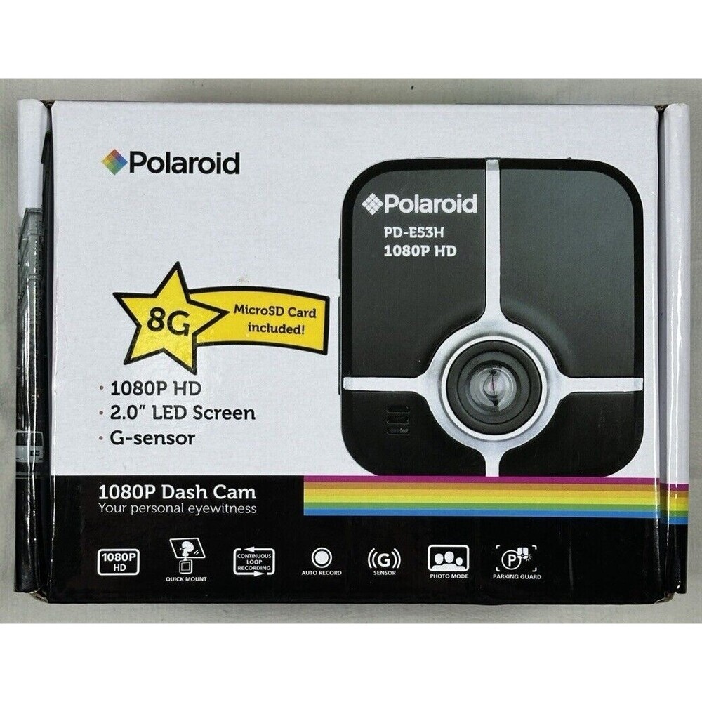 Polaroid 1080P Dash Cam w/ 8GB Memory Card Included | Brand New In Unopened Box